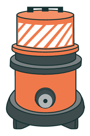 Illustration of an H-Class vacuum cleaner tower unit.