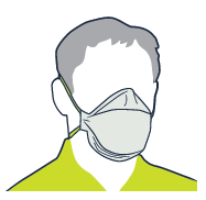 [image] Person wearing a disposable half-face respirator