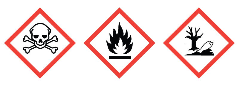[image] Examples of hazardous substance signs