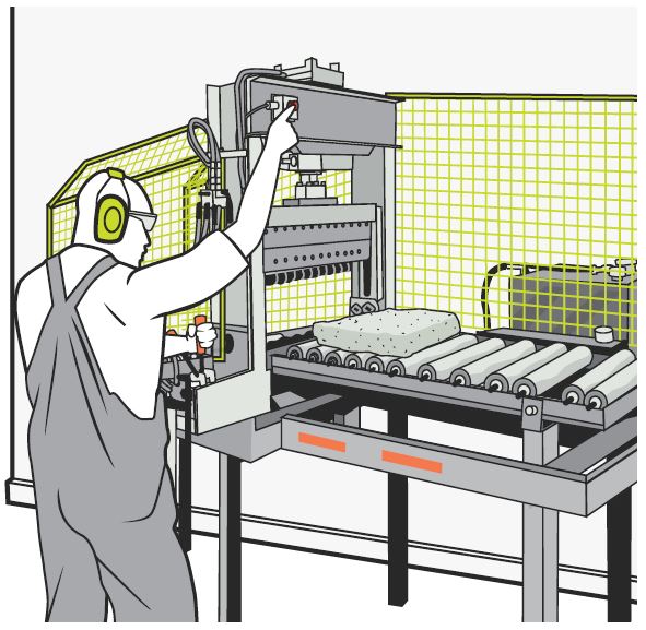 [Image] Figure 100: Example of two-handed starting device and drop side extraction