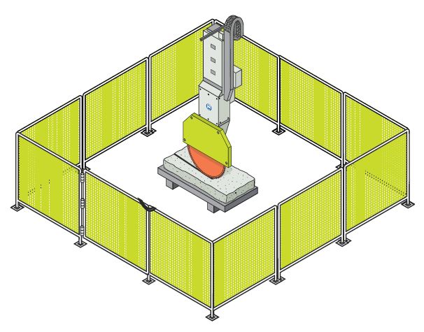 [Image] Figure 101: Stone saw with gate at access points