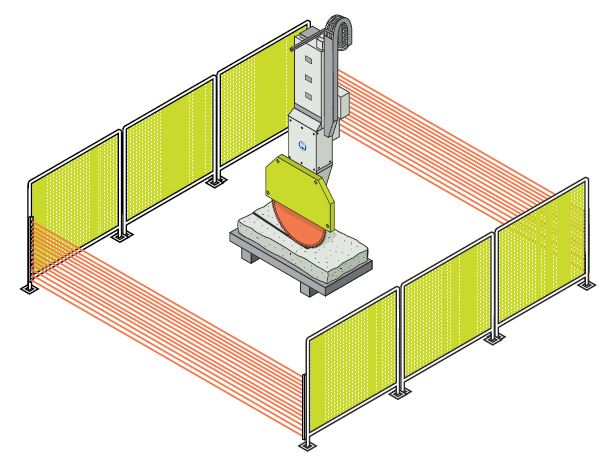 [Image] Figure 102: Stone saw with light curtains at access points