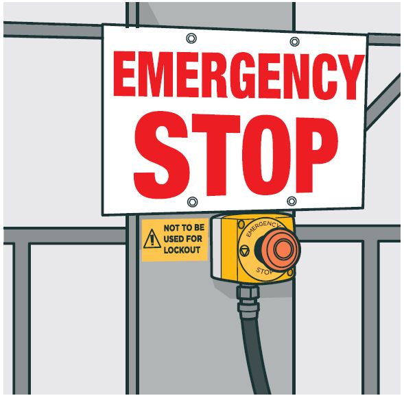 [Image] Figure 105: Emergency stop with signage
