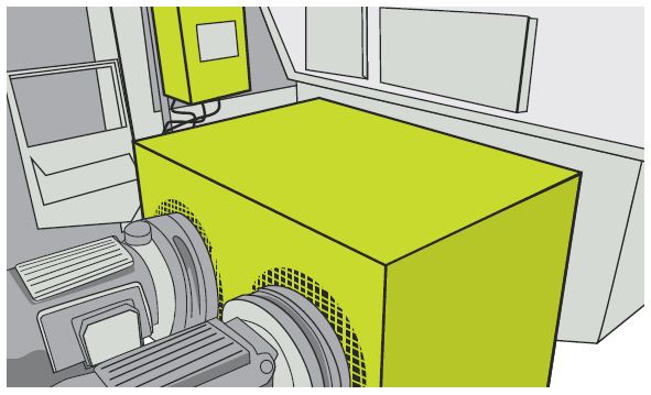 [Image] Figure 81: Example of fixed close-fitted guard enclosure on direct drive electric motors