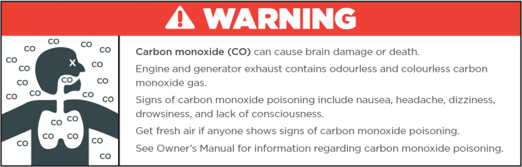 Carbon monoxide warning sticker example