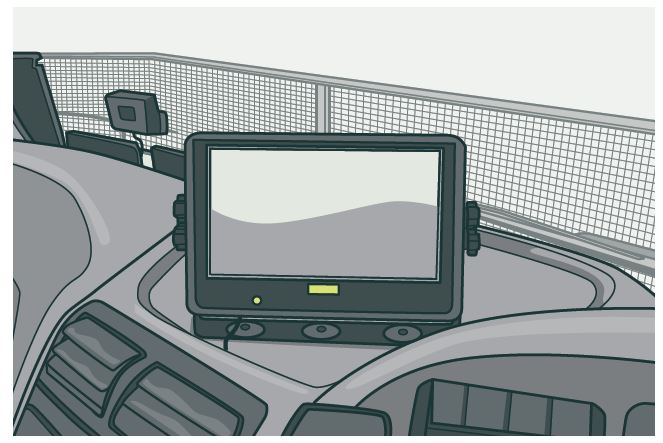 [image] illustration of reversing camera on a dashboard. 
