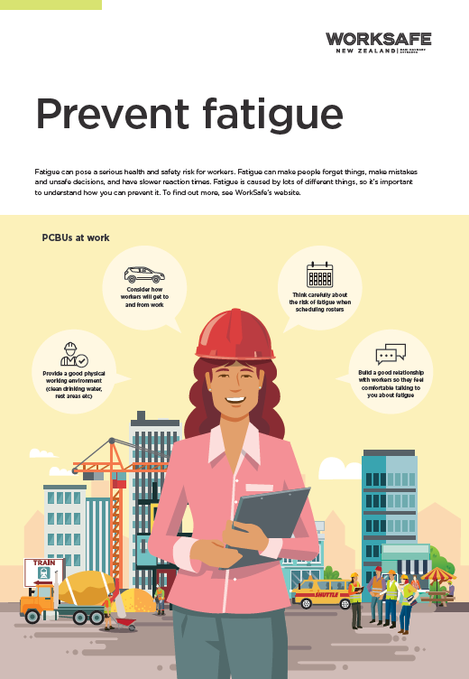 [image] thumbail of fatigue poster with illustration of women in a hard hat