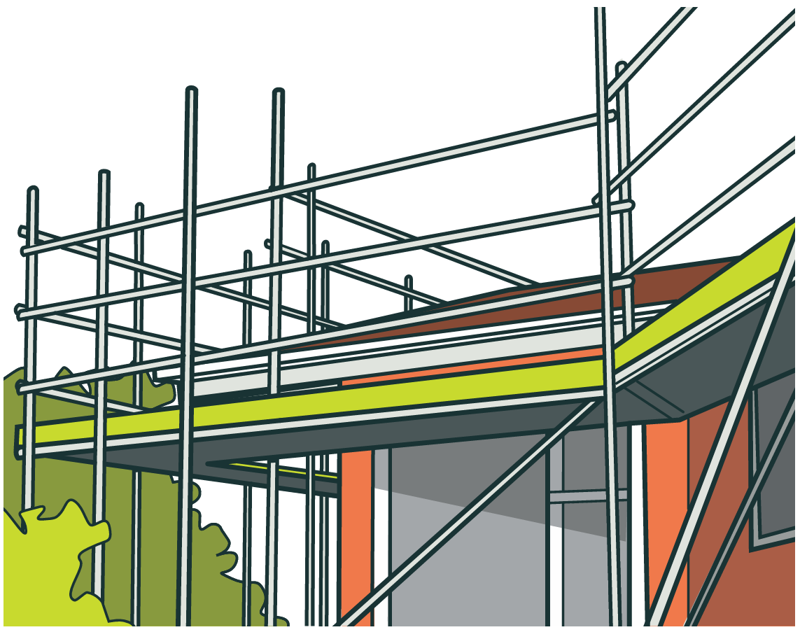 Diagram of edge protection on a residential roof