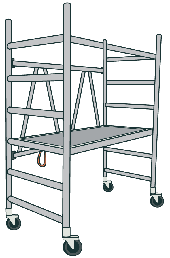 Mobile scaffold working platform