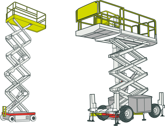 [image] Scissor-lift with scissors extended