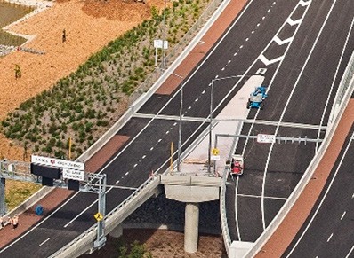 [image] close up of motorway infill slab and see through to pillars and ground below.